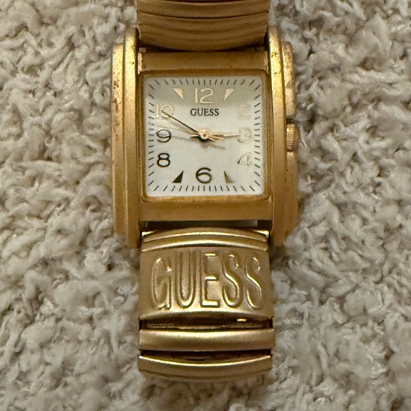 Vintage Guess Gold-Tone Textured Band Watch and Case main image 6